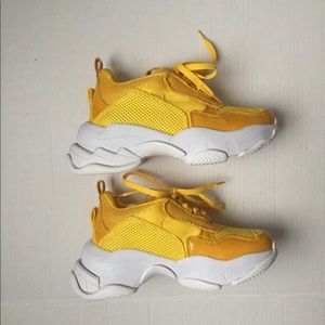 Jeffrey Campbell Lo-Fi Dads Yellow Sneakers Sz 7.5